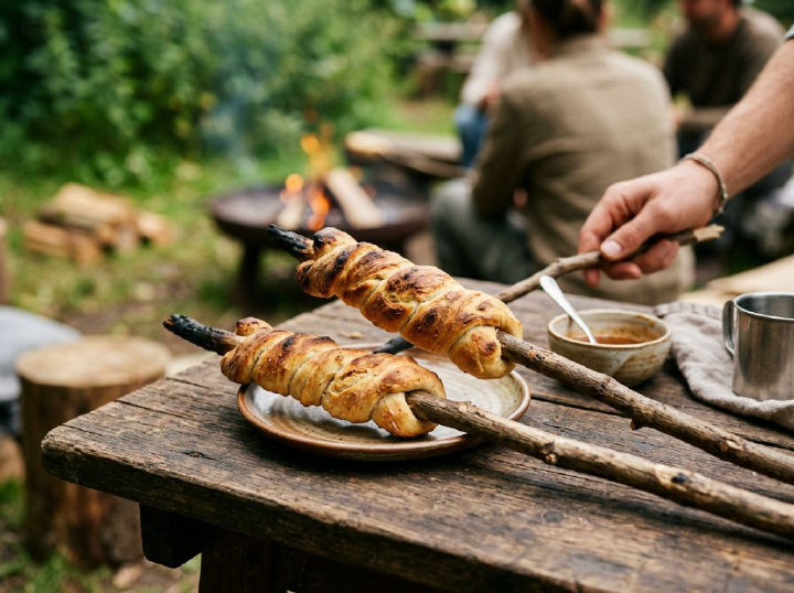 Stockbrot am Lagerfeuer